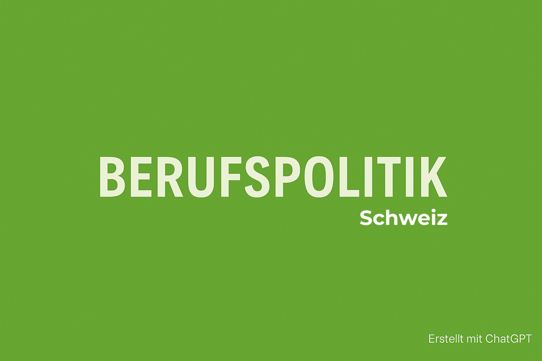 Text: Berufspolitik auf grünem Hintergrund